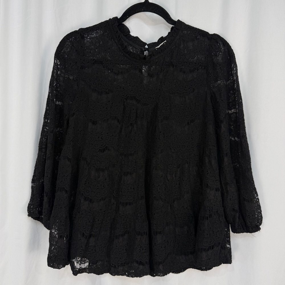 Monteau Black Lace Blouse